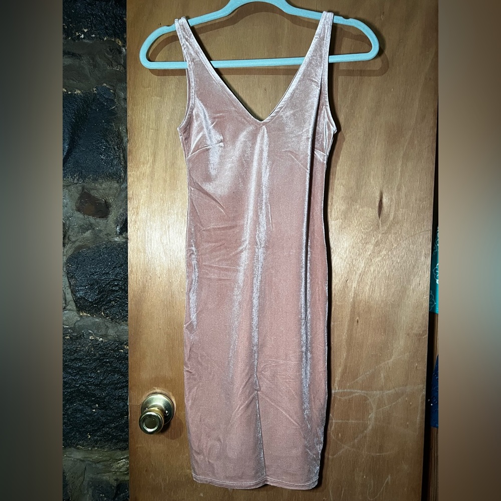 Pink velvet dress